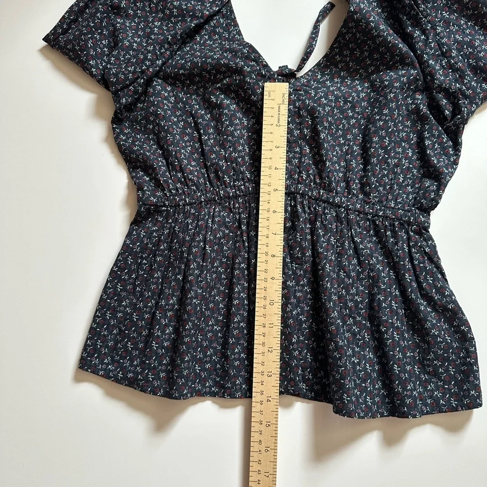Madewell Black Peplum Long Sleeve Blouse size S - Picture 9 of 15